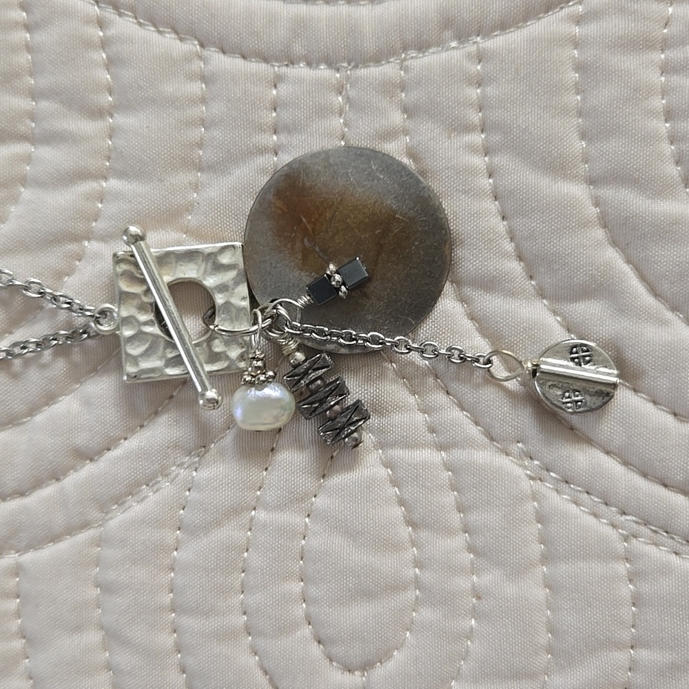 Silver Tone Front Toggle Necklace - image 3